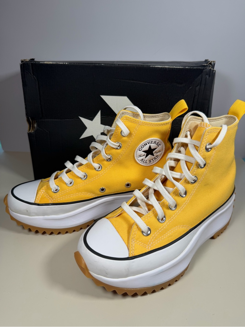 Converse Yellow Kids' Platform Chuck Taylor High Top Sneakers
